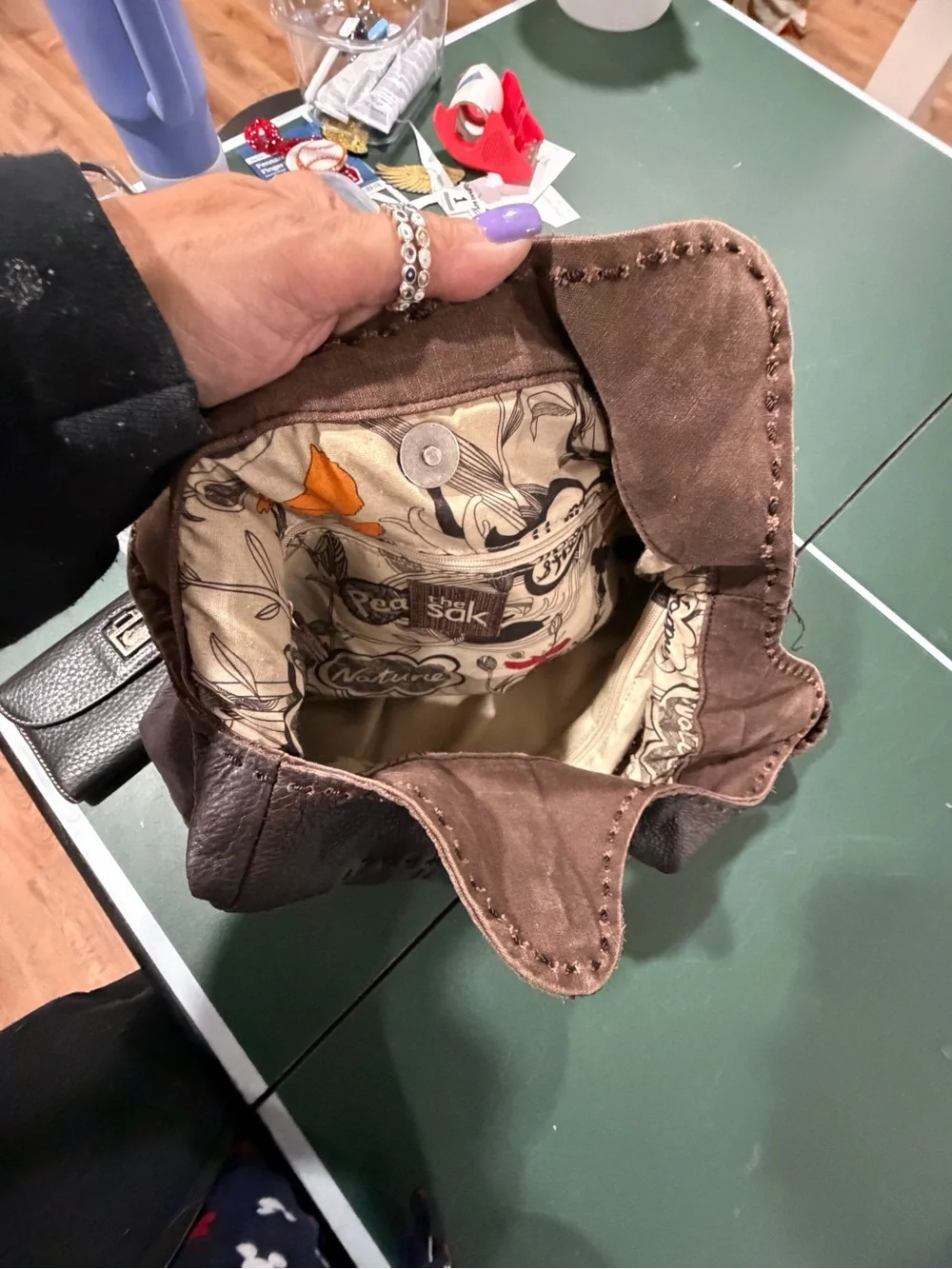 The Sak Brown Braided-Handle Hobo Bag